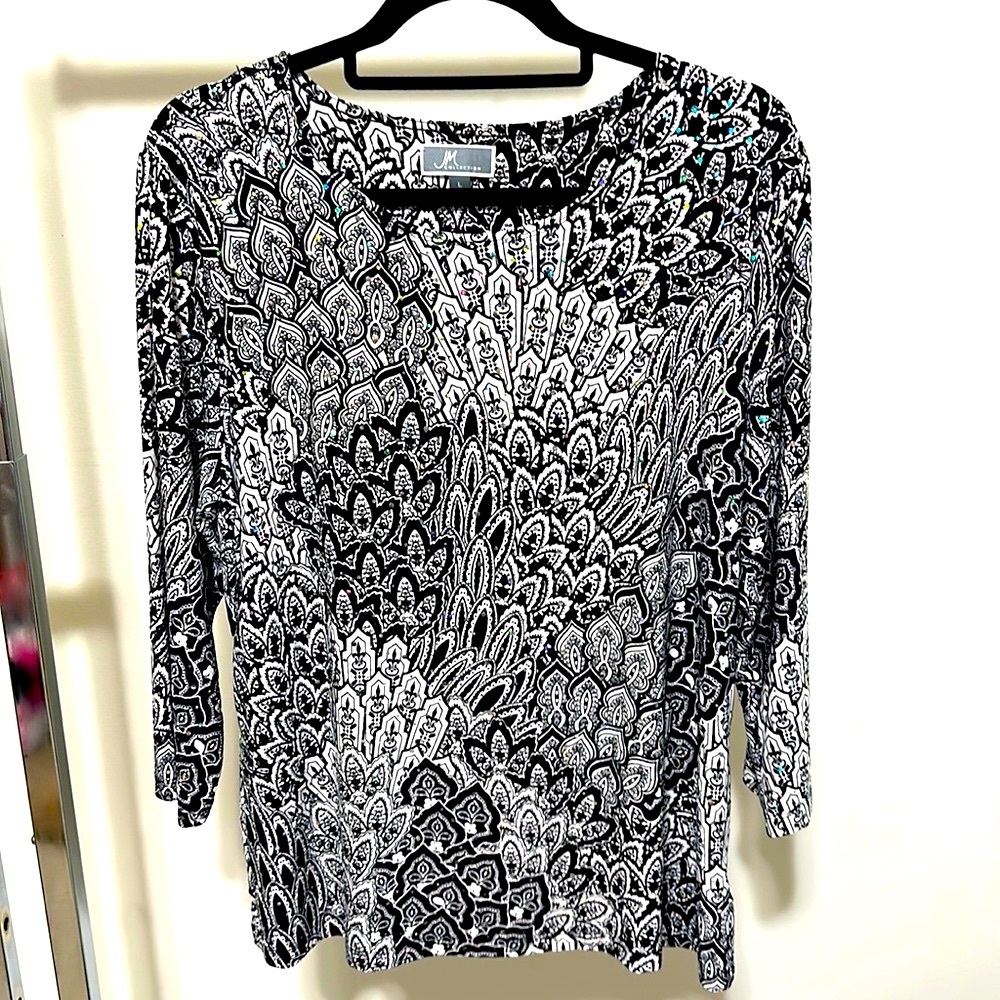 JM Collection Large Sparkling multicolor top. Brand New took tags off.